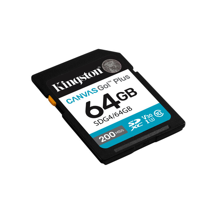 Kingston Kingston Technology Canvas Go! Plus 64GB SDXC Canvas Go Plus Gen4 200MB/s C10 UHS-I U3 V30