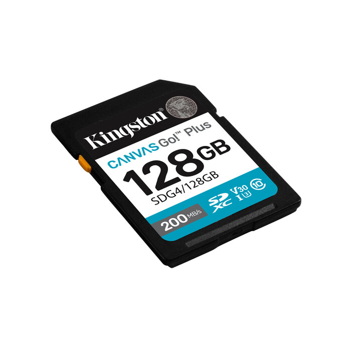 Kingston Kingston Technology Canvas Go! Plus 128GB SDXC Canvas Go Plus Gen4 200MB/s C10 UHS-I U3 V30
