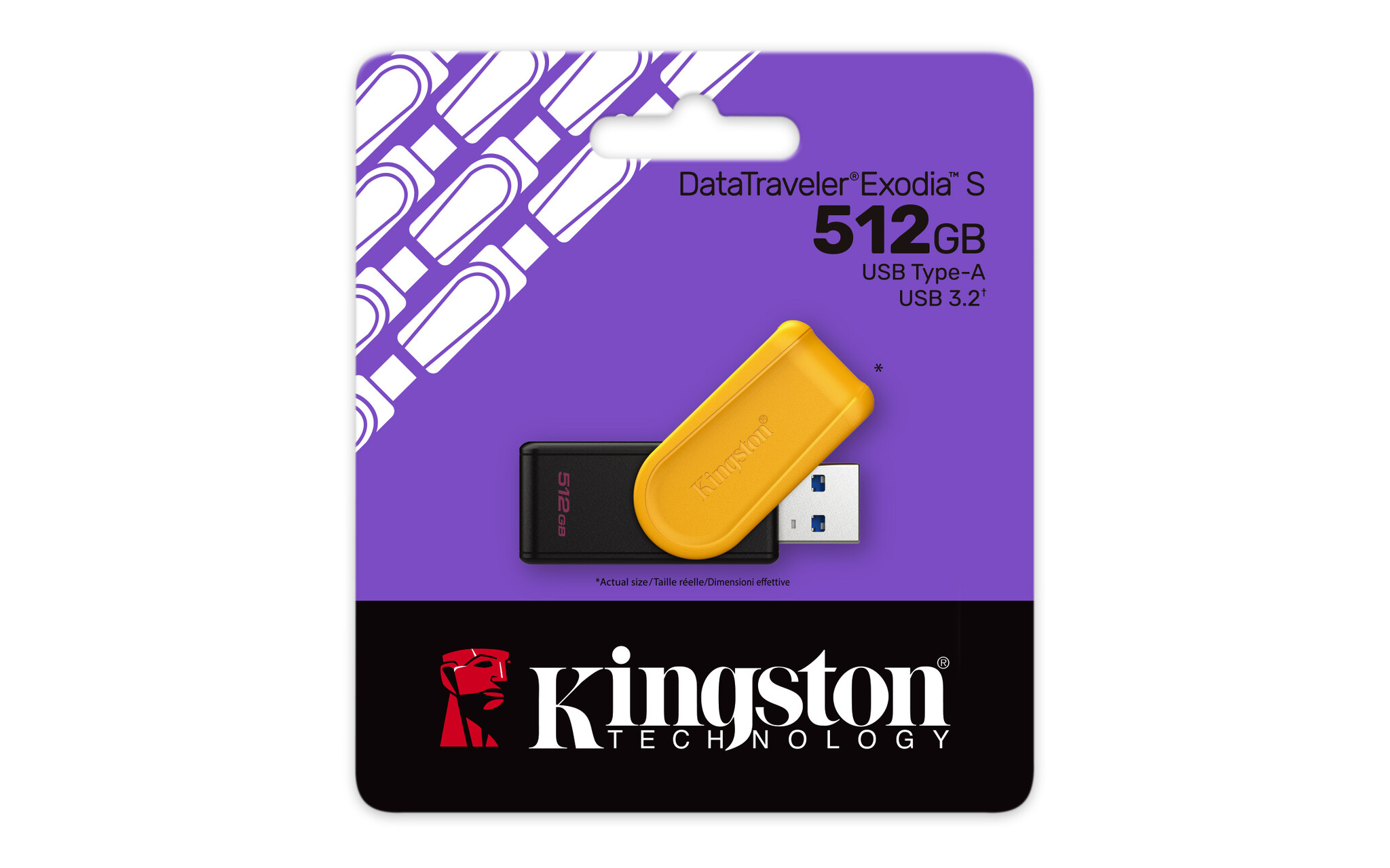 Kingston Kingston Technology DataTraveler 512GB Portable USB 3.2 Gen 1 Exodia S (Black/Yellow)
