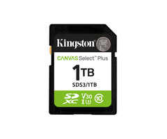 Kingston Kingston Technology 1TB SDXC Canvas Select Plus Gen3 150MB/s C10 UHS-I U3 V30
