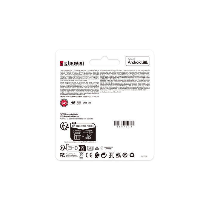 Kingston Kingston Technology 1TB SDXC Canvas Select Plus Gen3 150MB/s C10 UHS-I U3 V30
