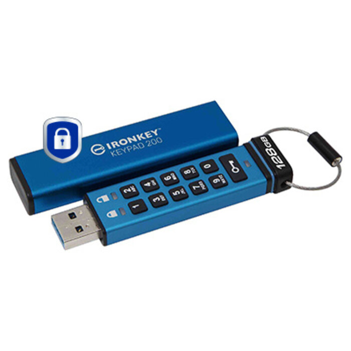 Kingston Kingston Technology IronKey 128GB Keypad 200, FIPS 140-3 Lvl 3 AES-256 versleuteld