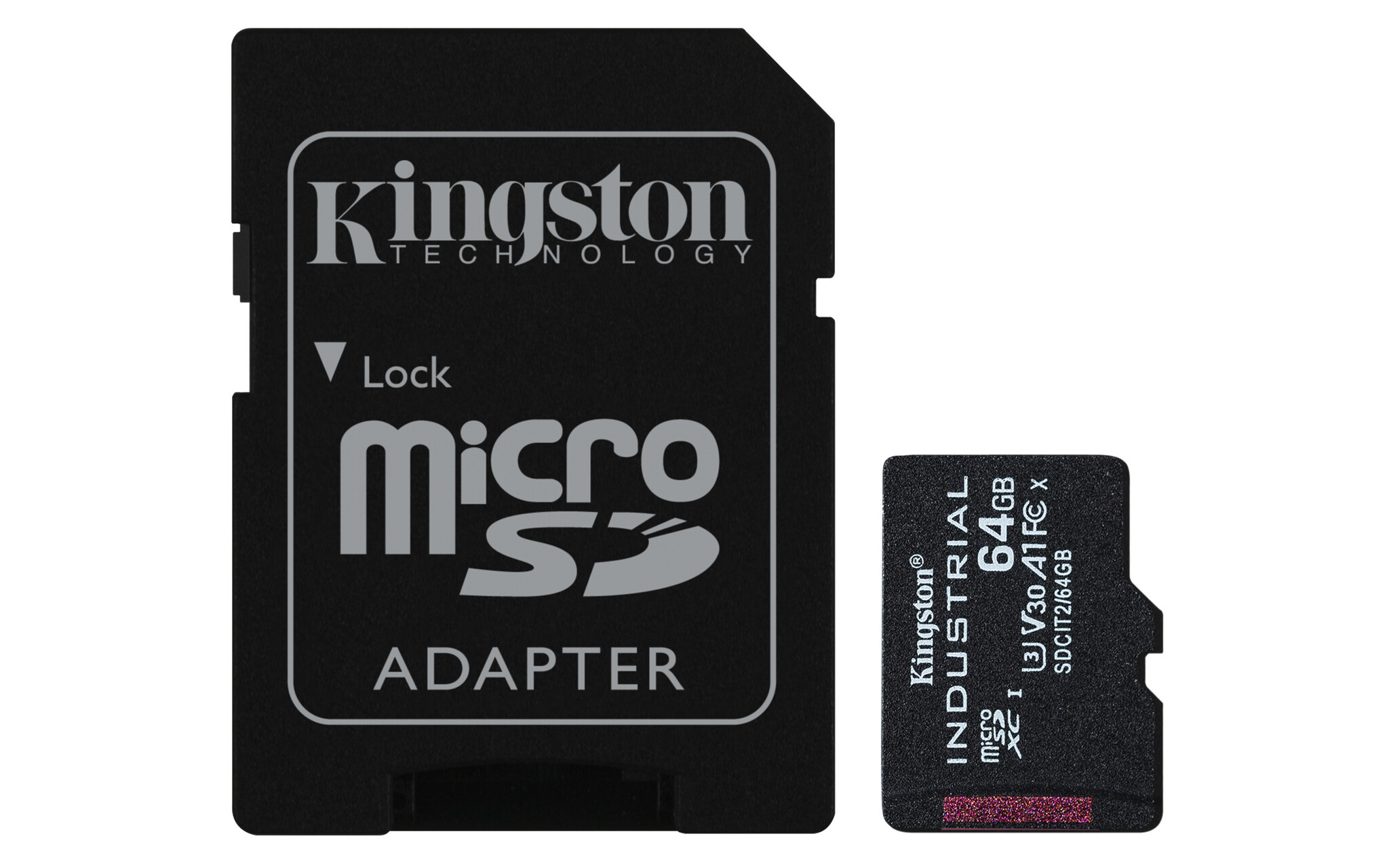 Kingston Kingston Technology 64GB microSDXC Industrial C10 A1 pSLC-kaart + SD-adapter