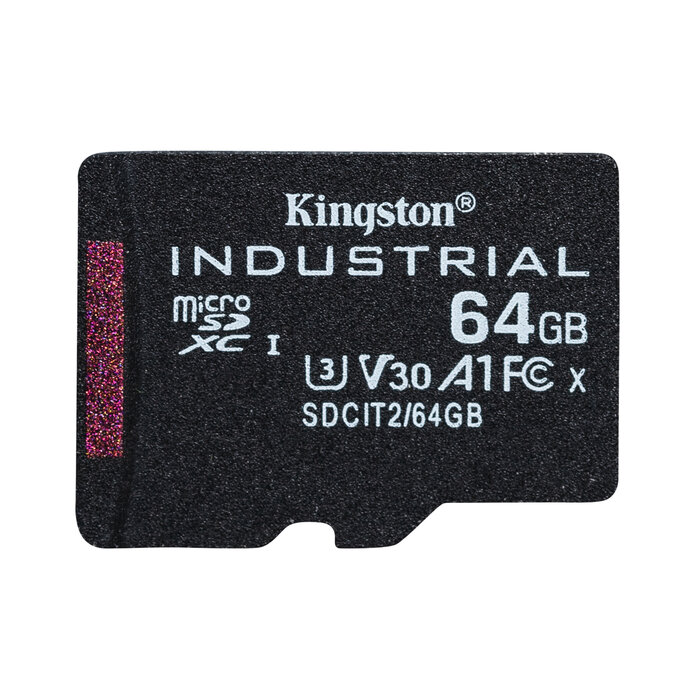 Kingston Kingston Technology 64GB microSDXC Industrial C10 A1 pSLC-kaart + SD-adapter