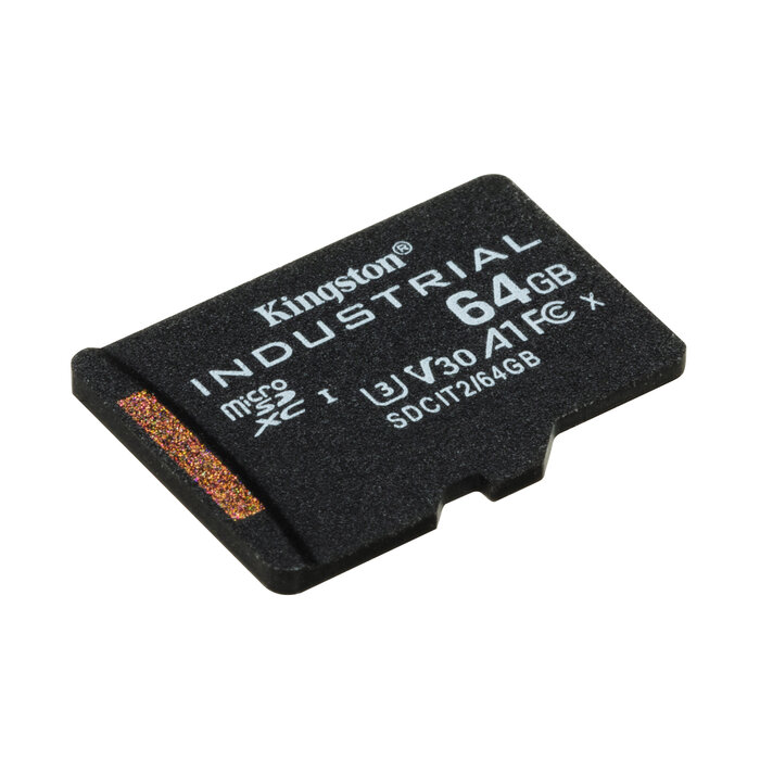 Kingston Kingston Technology 64GB microSDXC Industrial C10 A1 pSLC-kaart + SD-adapter