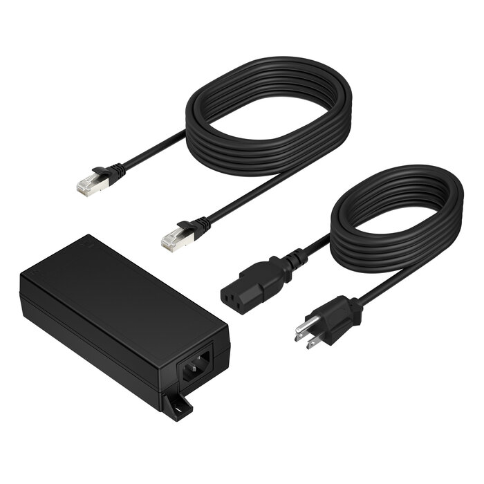 HP Enterprise HP Poly PoE++ 65W 2.5G Adapter with 3.66m CAT6A Cable and Power Cord Zwart