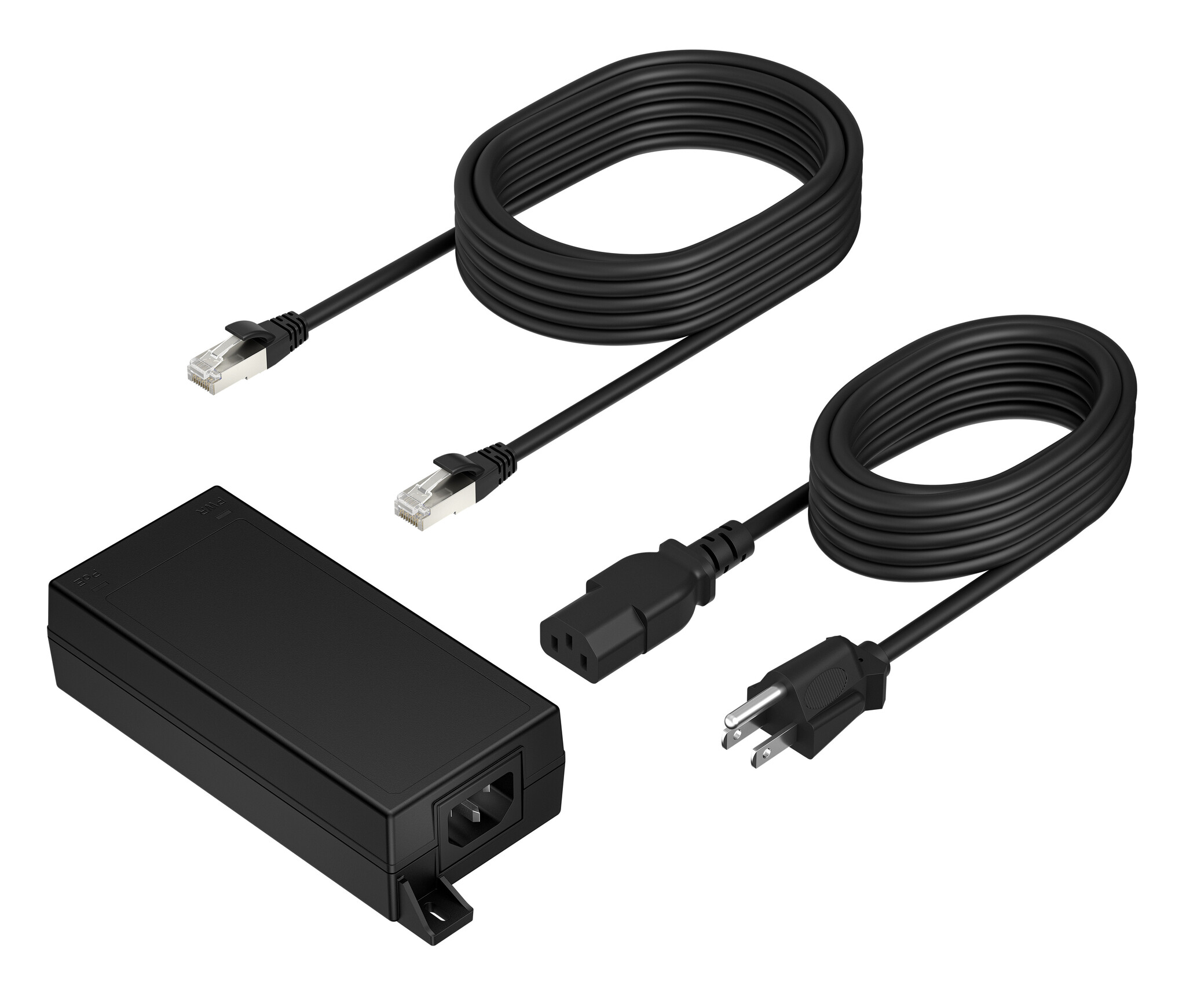 HP Enterprise HP Poly PoE++ 65W 2.5G Adapter with 3.66m CAT6A Cable and Power Cord Zwart