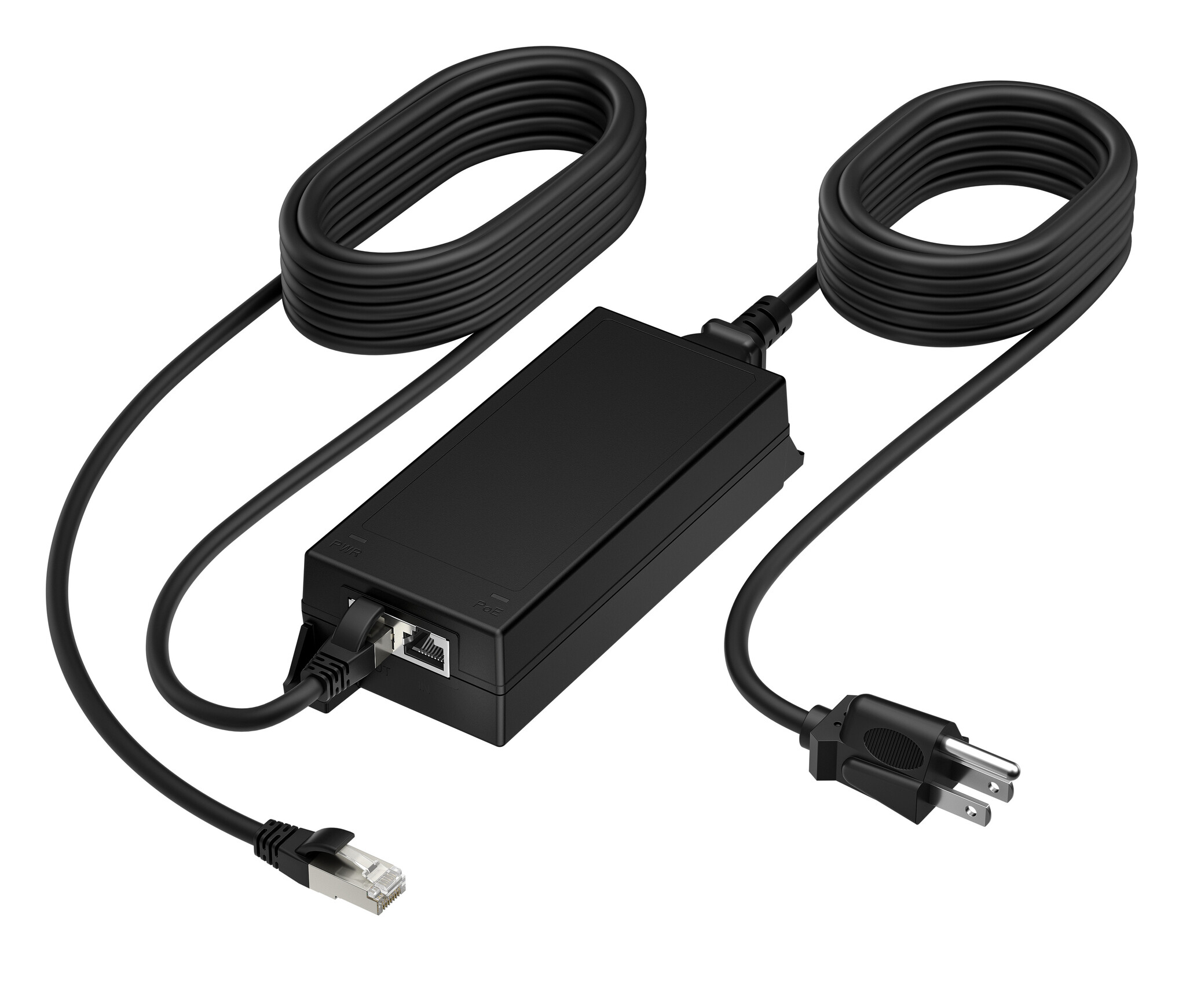HP Enterprise HP Poly PoE++ 65W 2.5G Adapter with 3.66m CAT6A Cable and Power Cord Zwart