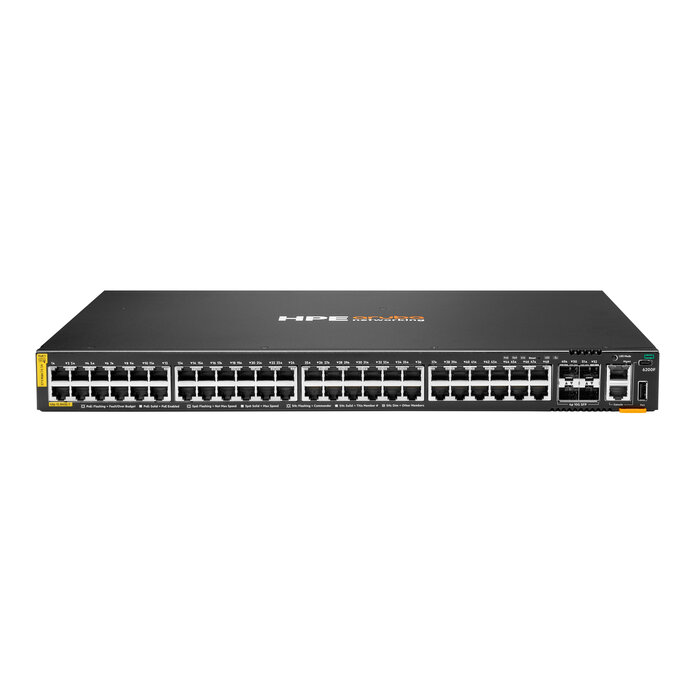 HP Enterprise HPE Aruba Networking CX 6200F 48G Class-4 PoE 4SFP+ 740W Switch Managed L3 Gigabit Ethernet (10/100/1000) Power over Ethernet (PoE) 1U