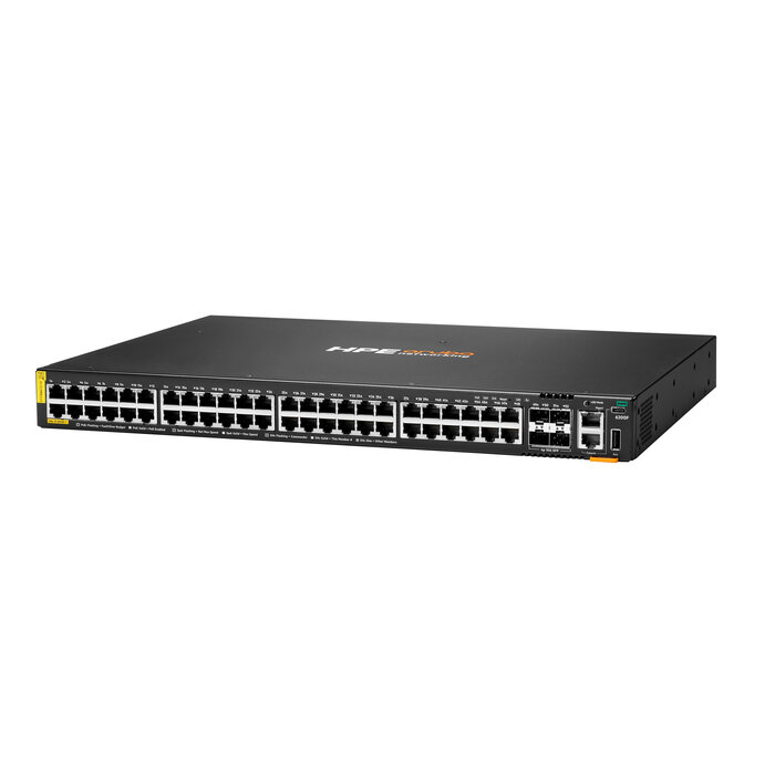 HP Enterprise HPE Aruba Networking CX 6200F 48G Class-4 PoE 4SFP+ 740W Switch Managed L3 Gigabit Ethernet (10/100/1000) Power over Ethernet (PoE) 1U