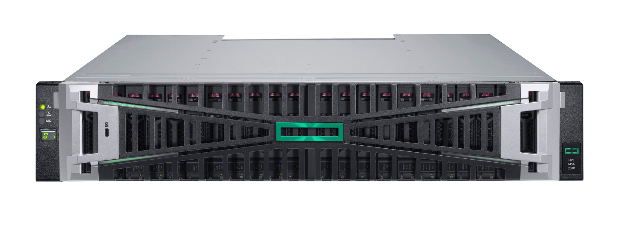 HP Enterprise HPE MSA 2070 SFF 2x16Gb FC 4-port Controller 12x1.92TB SSD 4x16Gb SFP FC XCVR 23TB Storage Array disk array Rack (2U)