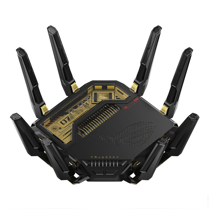 Asus ASUS ROG Rapture GT-BE98 draadloze router 10 Gigabit Ethernet Quad-band (2.4 GHz / 5 GHz-1 / 5 GHz-2 / 6 GHz) Zwart
