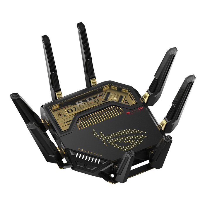 Asus ASUS ROG Rapture GT-BE98 draadloze router 10 Gigabit Ethernet Quad-band (2.4 GHz / 5 GHz-1 / 5 GHz-2 / 6 GHz) Zwart