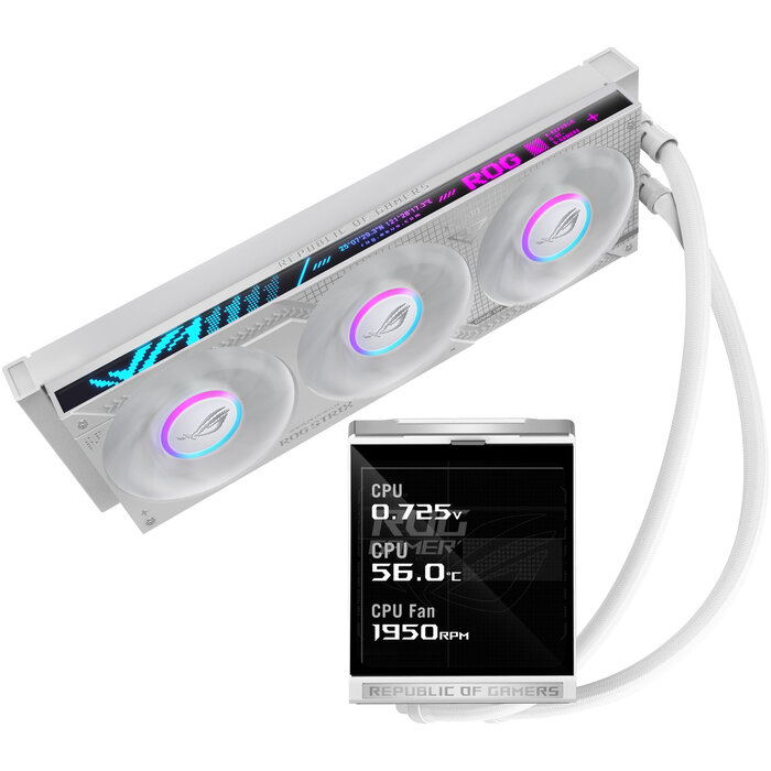 Asus ASUS ROG Strix LC IV 360 ARGB LCD White Edition Processor Kit voor vloeistofkoeling 12 cm Wit