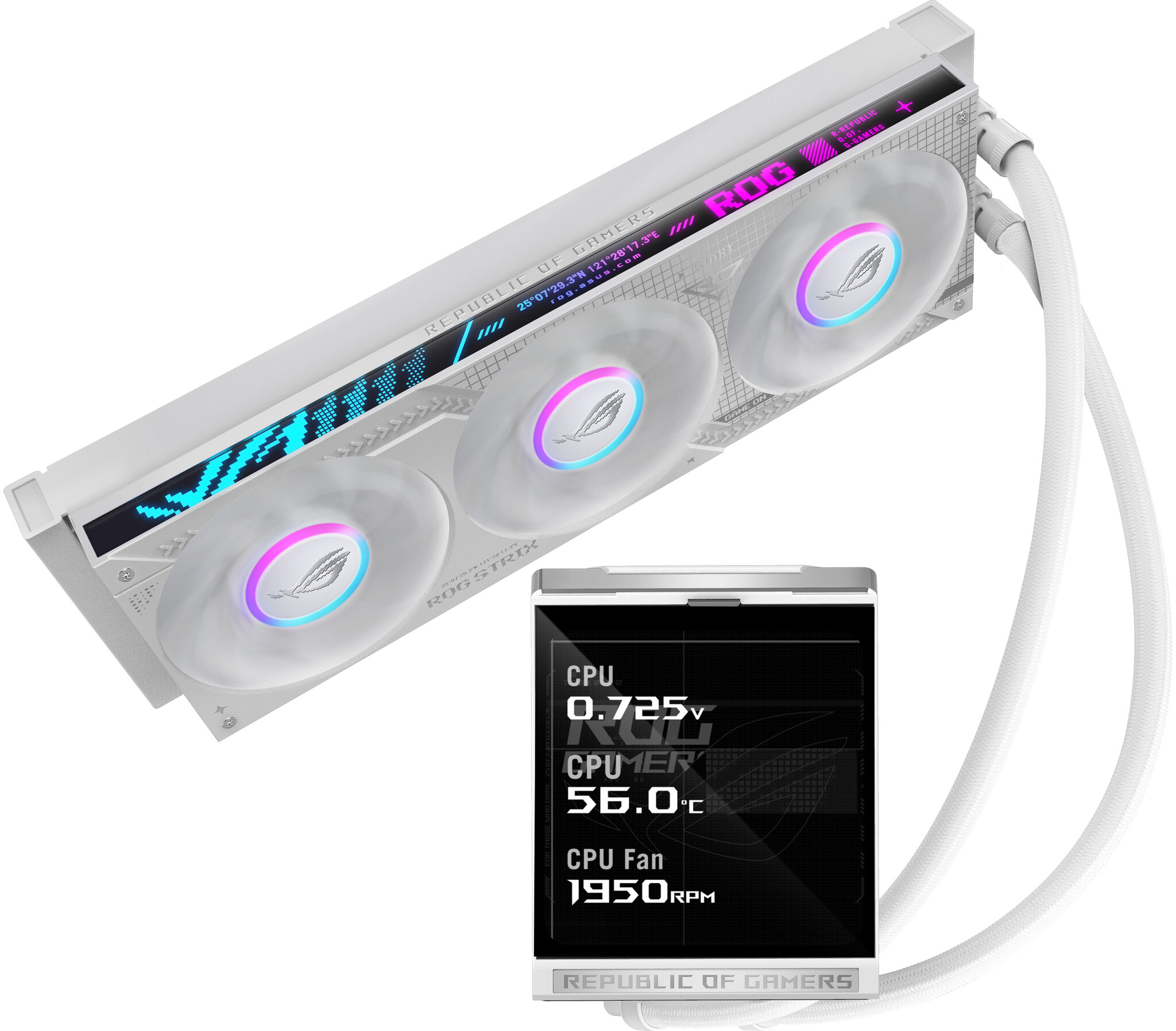 Asus ASUS ROG Strix LC IV 360 ARGB LCD White Edition Processor Kit voor vloeistofkoeling 12 cm Wit
