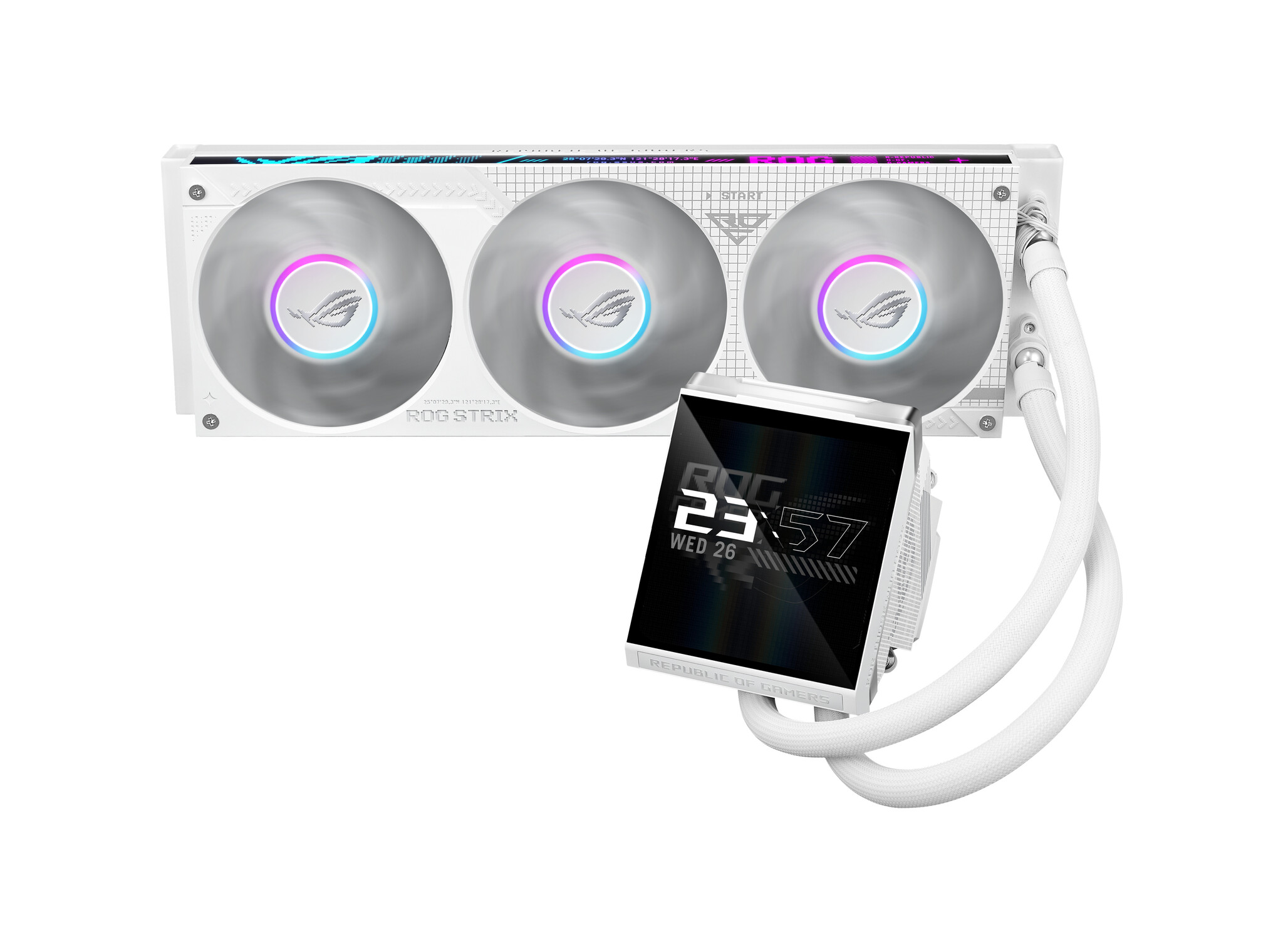 Asus ASUS ROG Strix LC IV 360 ARGB LCD White Edition Processor Kit voor vloeistofkoeling 12 cm Wit