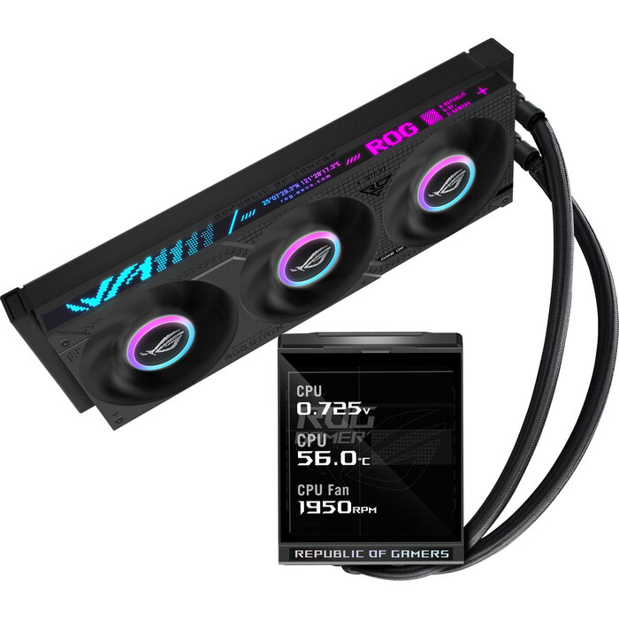 Asus ASUS ROG Strix LC IV 360 ARGB LCD Processor Alles-in-één vloeistofkoeler 12 cm Zwart