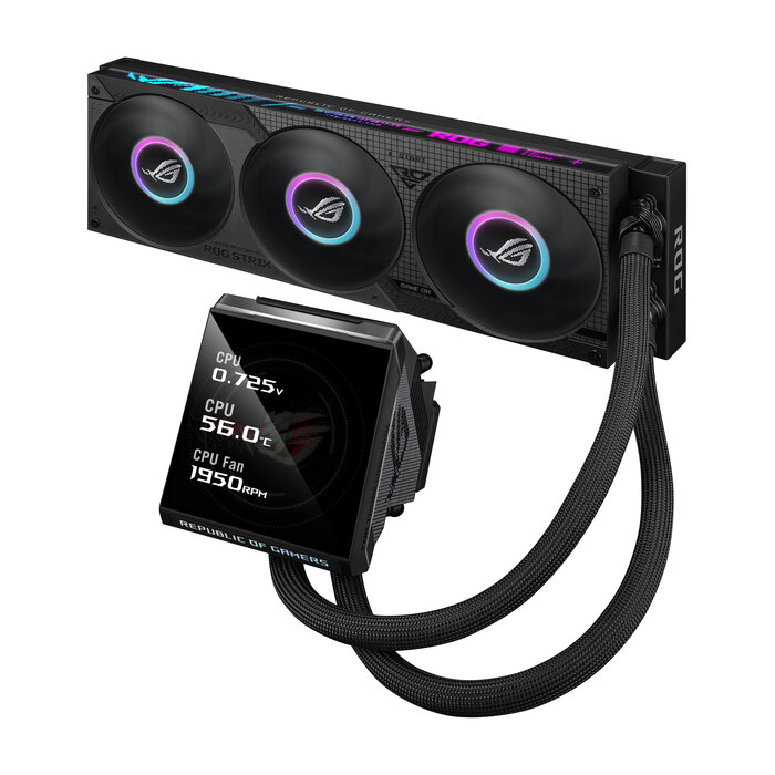 Asus ASUS ROG Strix LC IV 360 ARGB LCD Processor Alles-in-één vloeistofkoeler 12 cm Zwart