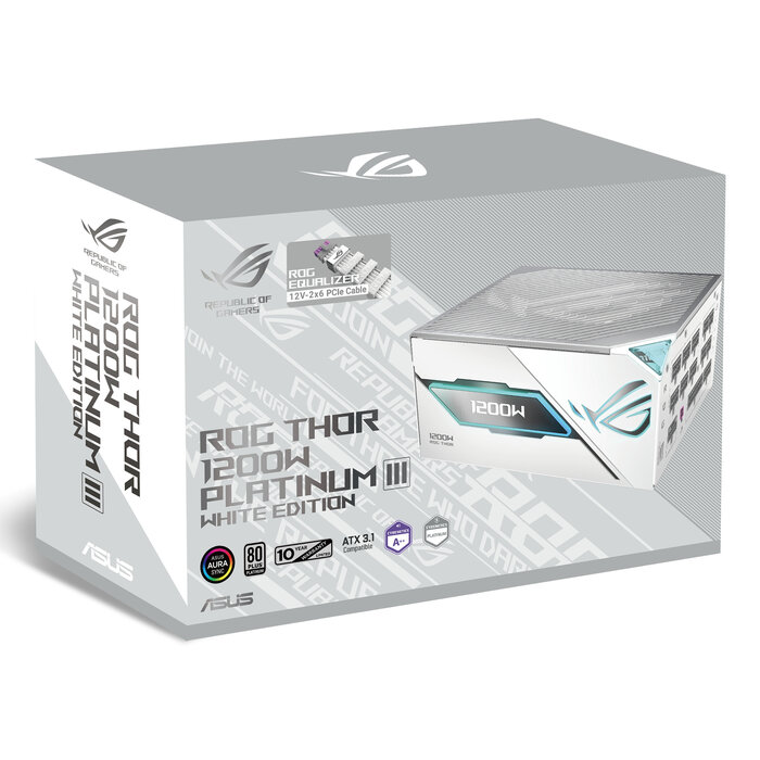 Asus ASUS ROG -THOR-1200P3-WHITE-GAMING-E power supply unit 1200 W 24-pin ATX ATX Wit
