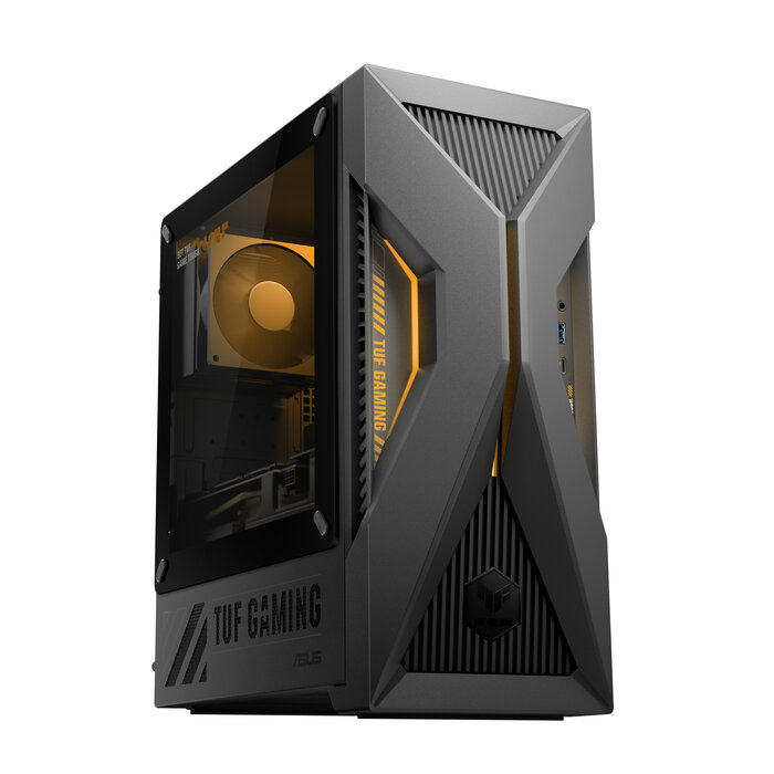 Asus ASUS TUF Gaming T500 T500MV-07240H242W Intel Core 7 240H 32 GB DDR5-SDRAM 1 TB SSD NVIDIA GeForce RTX 5060 Ti Windows 11 Home Mini Tower PC Zwart, Grijs