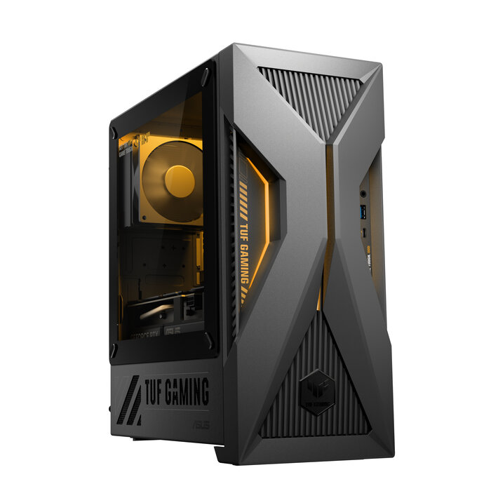 Asus ASUS TUF Gaming T500 T500MV-07240H242W Intel Core 7 240H 32 GB DDR5-SDRAM 1 TB SSD NVIDIA GeForce RTX 5060 Ti Windows 11 Home Mini Tower PC Zwart, Grijs