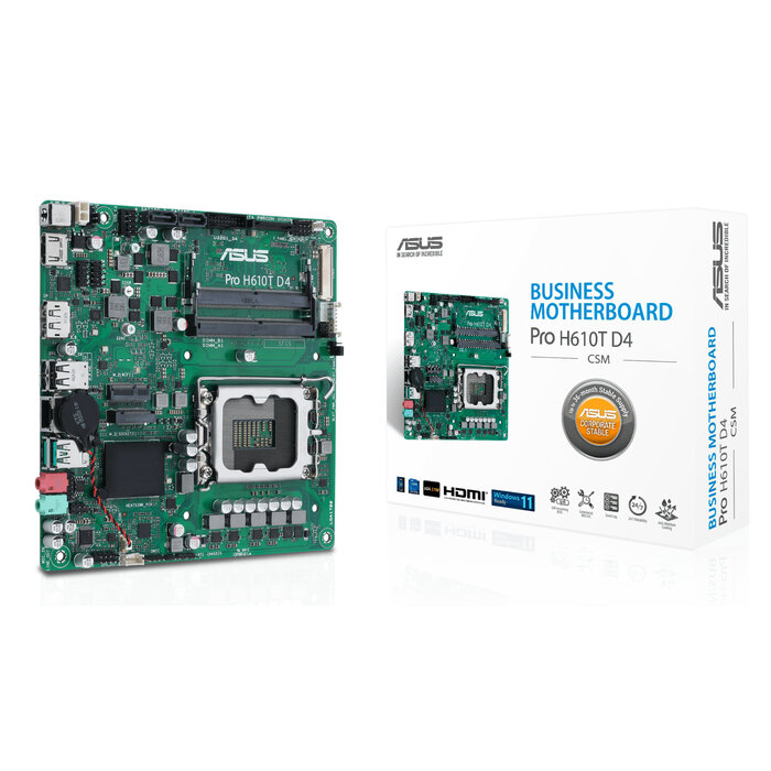 Asus ASUS Pro H610T D4-CSM Intel H610 LGA 1700 Thin Mini ITX