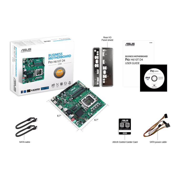 Asus ASUS Pro H610T D4-CSM Intel H610 LGA 1700 Thin Mini ITX
