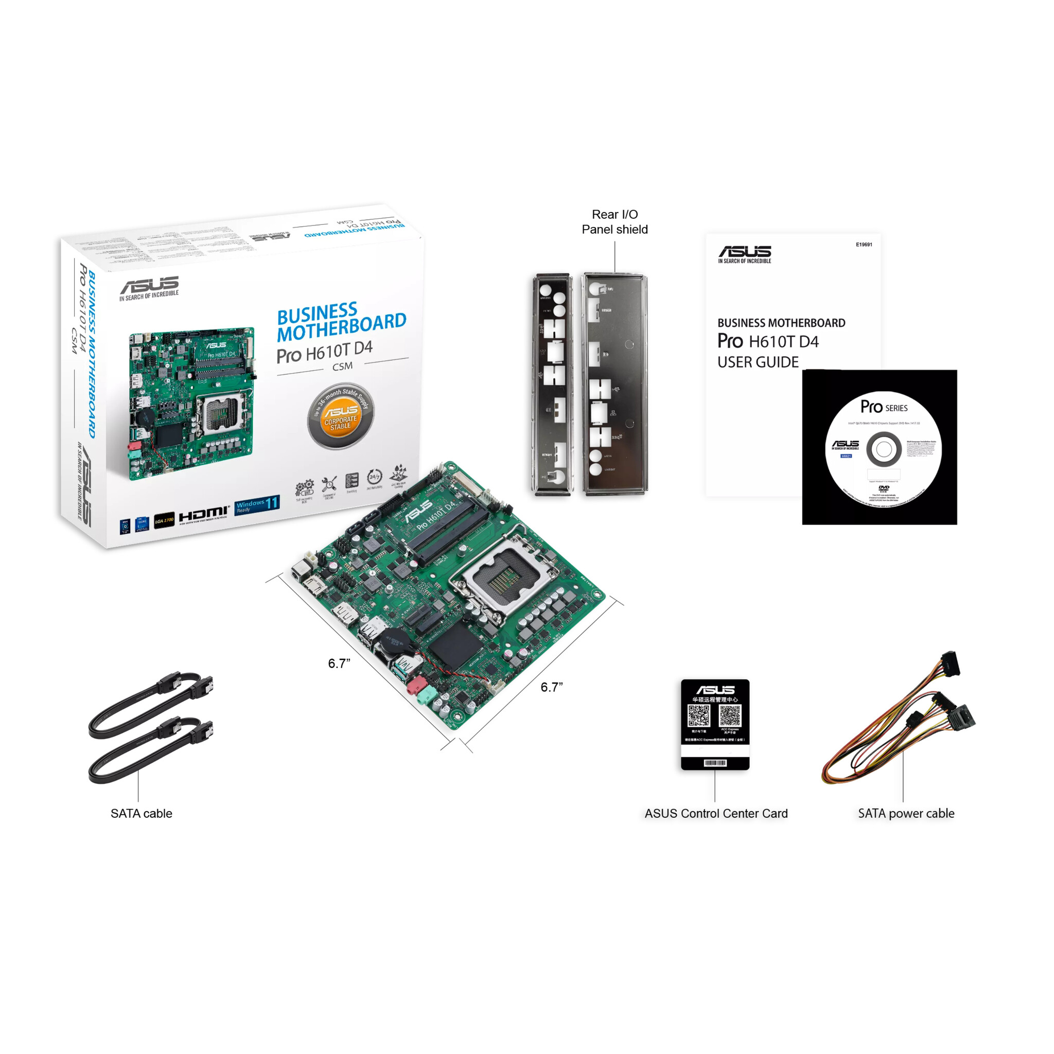 Asus ASUS Pro H610T D4-CSM Intel H610 LGA 1700 Thin Mini ITX