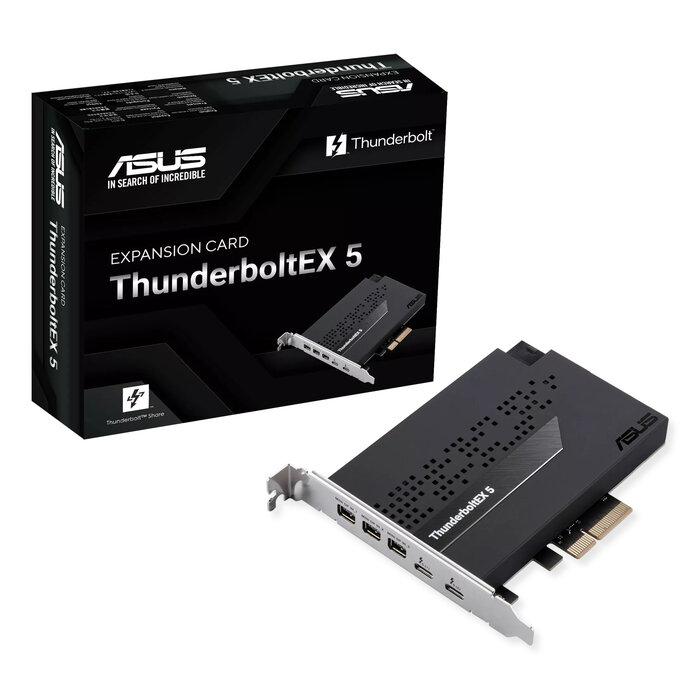 Asus ASUS ThunderboltEX 5 interfacekaart/-adapter Intern Mini DisplayPort, USB 2.0, PCIe, USB Type-C, Thunderbolt, VGA