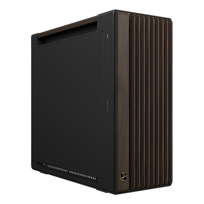 Asus ASUS ProArt PA602 Wood Edition Modern Black - Metal Panel Midi Tower Zwart, Hout