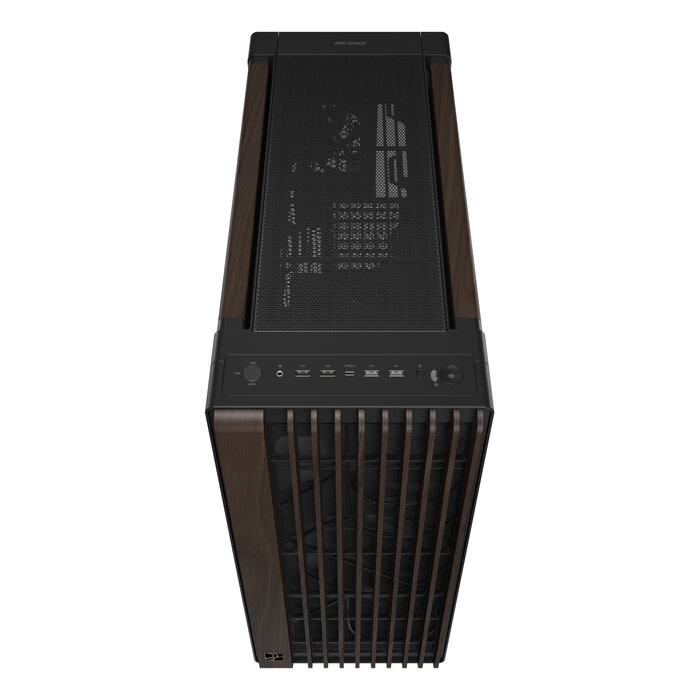 Asus ASUS ProArt PA602 Wood Edition Modern Black - Metal Panel Midi Tower Zwart, Hout