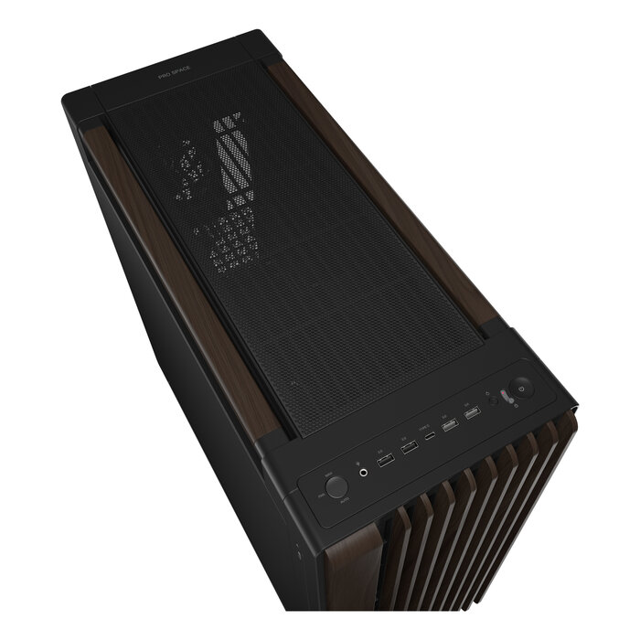 Asus ASUS ProArt PA602 Wood Edition Modern Black - Metal Panel Midi Tower Zwart, Hout