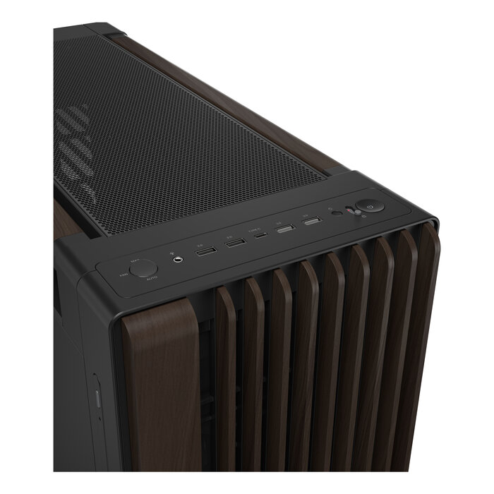 Asus ASUS ProArt PA602 Wood Edition Modern Black - Metal Panel Midi Tower Zwart, Hout