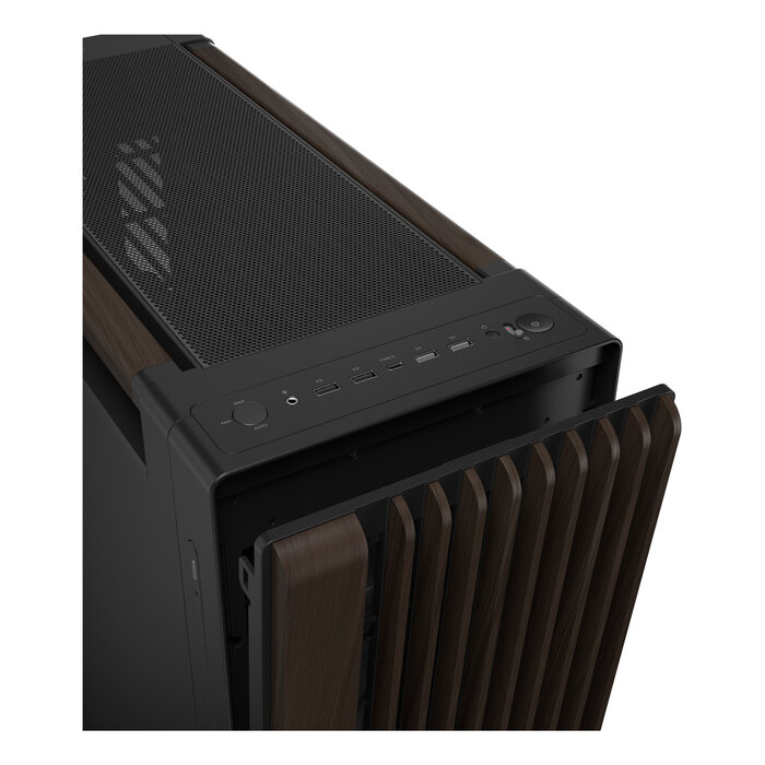 Asus ASUS ProArt PA602 Wood Edition Modern Black - Metal Panel Midi Tower Zwart, Hout