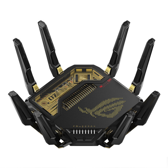 Asus ASUS ROG Rapture GT-BE98 draadloze router 10 Gigabit Ethernet Quad-band (2.4 GHz / 5 GHz-1 / 5 GHz-2 / 6 GHz) Zwart