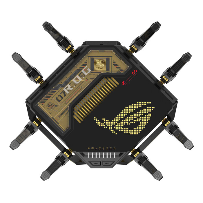 Asus ASUS ROG Rapture GT-BE98 draadloze router 10 Gigabit Ethernet Quad-band (2.4 GHz / 5 GHz-1 / 5 GHz-2 / 6 GHz) Zwart