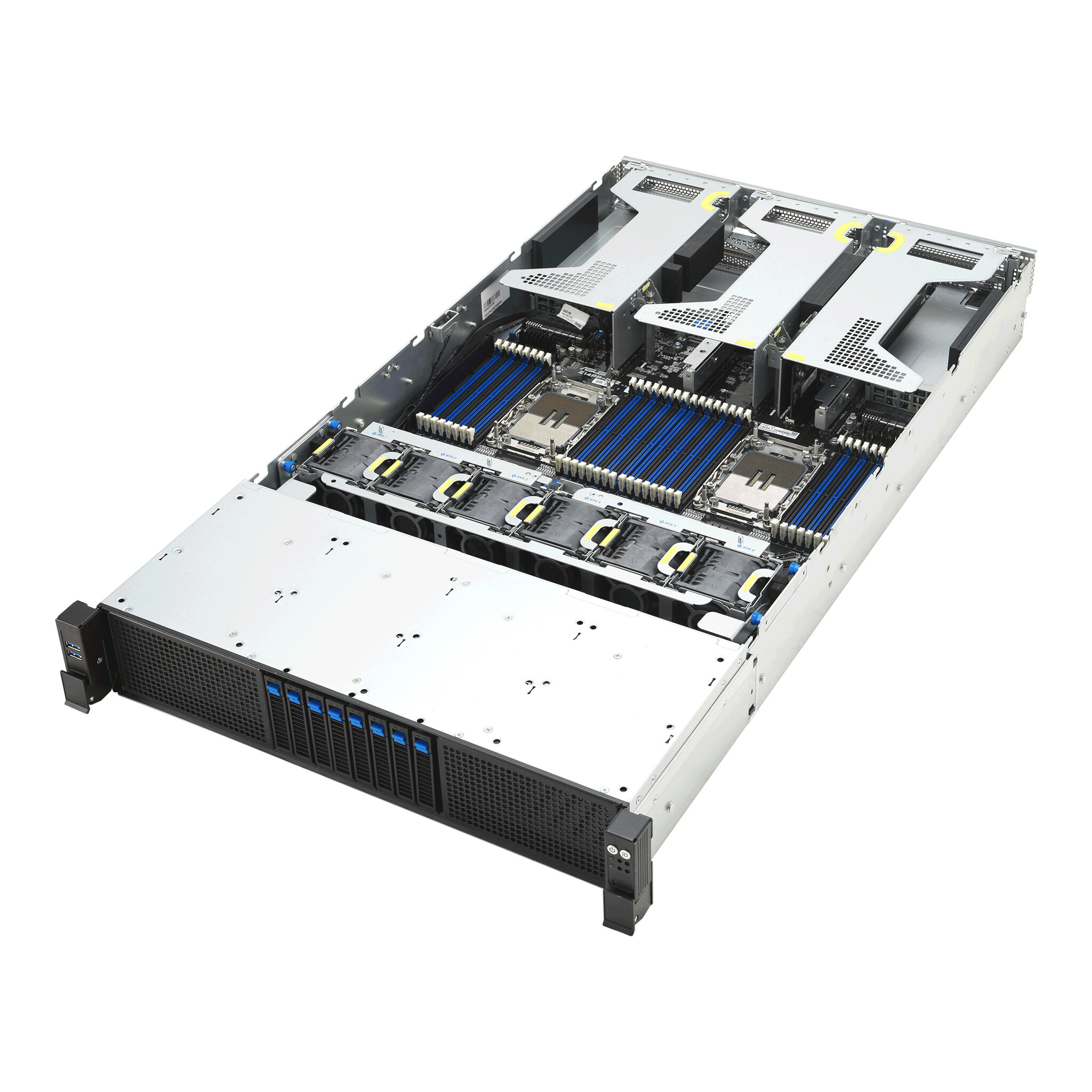 Asus ASUS RS720-E12-RS8G Rack (2U) Zwart, Zilver