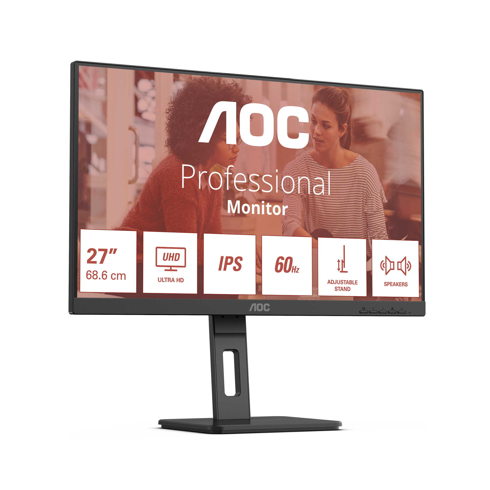 AOC AOC E3 U27E3UF computer monitor 68,6 cm (27") 3840 x 2160 Pixels 4K Ultra HD LED Zwart