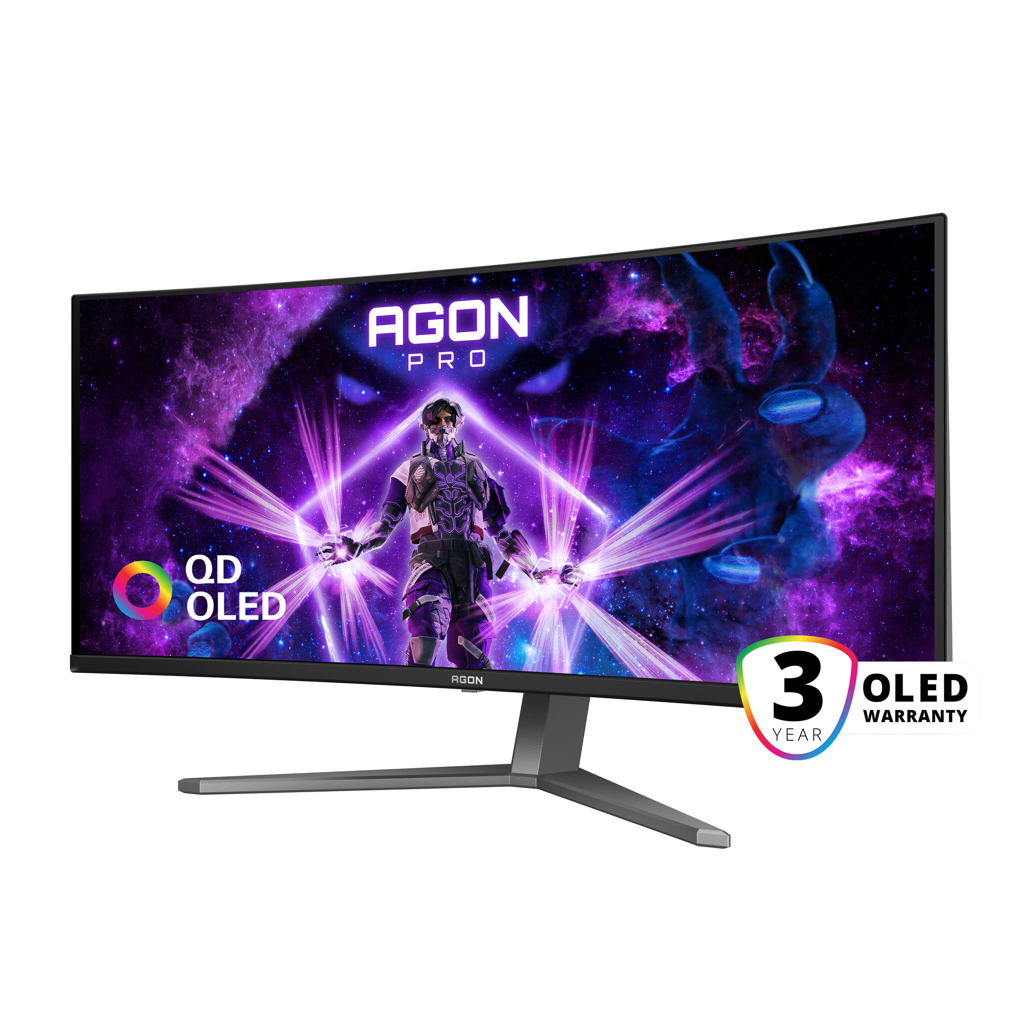 AOC AOC AGON PRO AG346UCDAM computer monitor 86,4 cm (34") 3440 x 1440 Pixels Wide Quad HD QD-OLED Zwart, Grijs