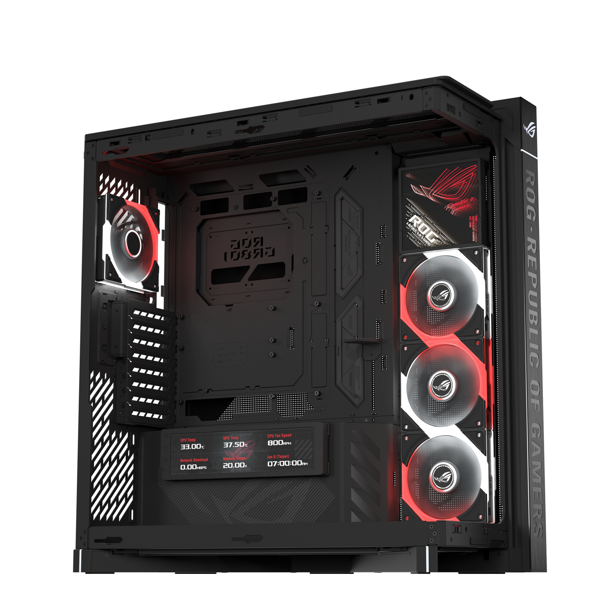 Asus ASUS ROG CRONOX GR801 CURVE TG ARGB BLACK Midi Tower Zwart