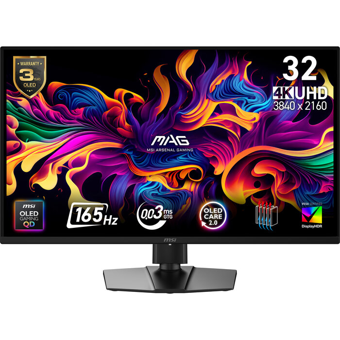 MSI MSI MAG 322UP QD-OLED E16 computer monitor 80 cm (31.5") 3840 x 2160 Pixels 4K Ultra HD Zwart