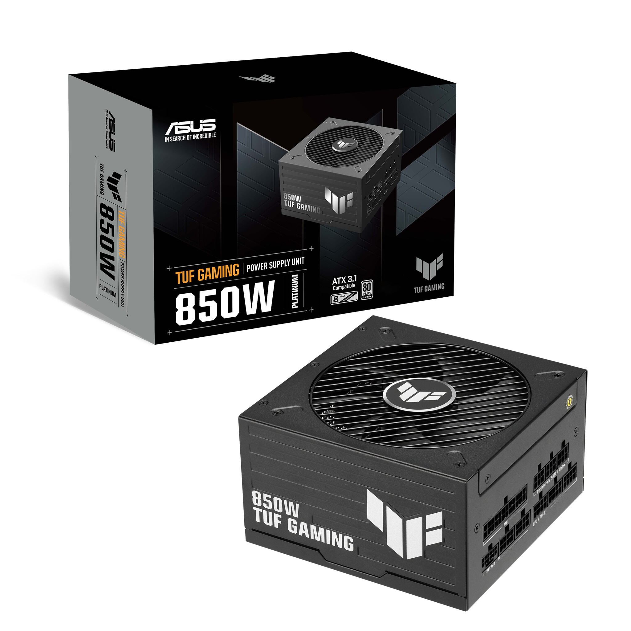 Asus ASUS TUF Gaming 850W Platinum power supply unit 20+4 pin ATX ATX Zwart