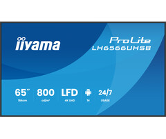 iiyama iiyama LH6566UHSB-B1AG beeldkrant Digitale signage flatscreen 165,1 cm (65") LCD Wifi 800 cd/m² 4K Ultra HD Zwart Type processor Android 24/7