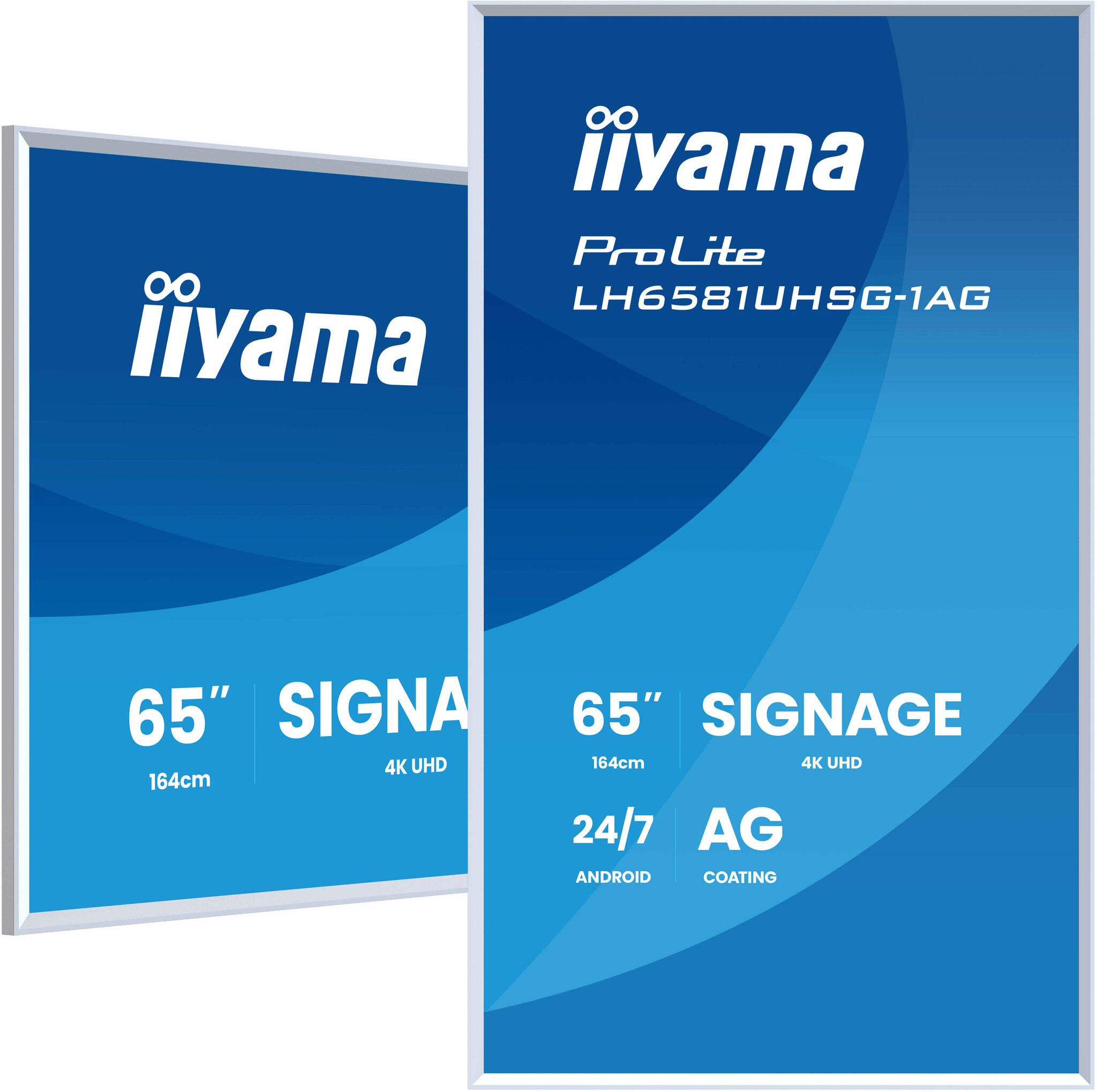 iiyama iiyama LH6581UHSG-1AG beeldkrant Digitale signage flatscreen 163,8 cm (64.5") Wifi 500 cd/m² 4K Ultra HD Wit Type processor Android 24/7