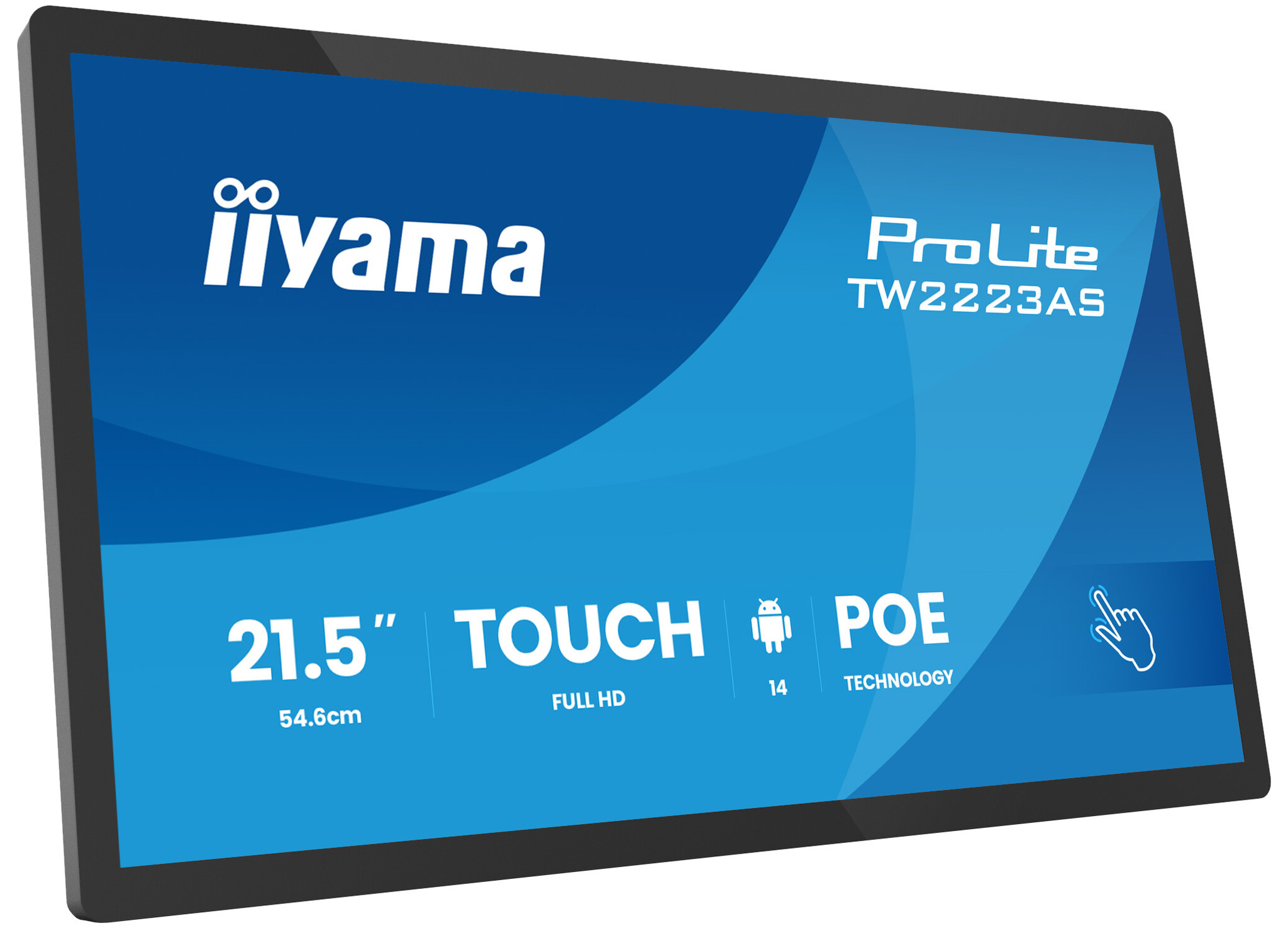 iiyama iiyama TW2223AS-B3P beeldkrant Interactief flatscreen 54,6 cm (21.5") Wifi 450 cd/m² Full HD Zwart Touchscreen Type processor Android 24/7