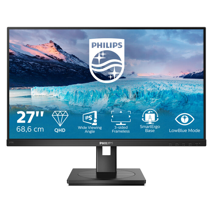 Philips Philips S Line 275S1AE/00 computer monitor 68,6 cm (27") 2560 x 1440 Pixels 2K Ultra HD LCD Zwart