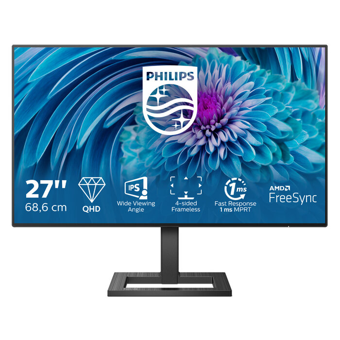 Philips Philips E Line 275E2FAE/00 computer monitor 68,6 cm (27") 2560 x 1440 Pixels Quad HD LED Zwart
