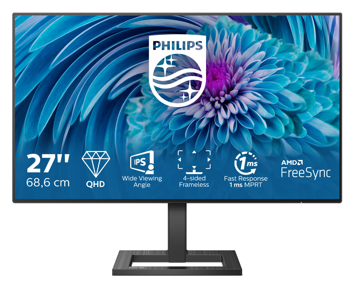 Philips Philips E Line 275E2FAE/00 computer monitor 68,6 cm (27") 2560 x 1440 Pixels Quad HD LED Zwart