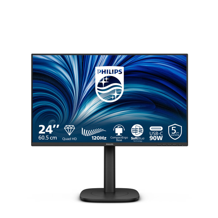 Philips Philips 24B2U3601 computer monitor 60,5 cm (23.8") 2560 x 1440 Pixels Quad HD LCD Zwart