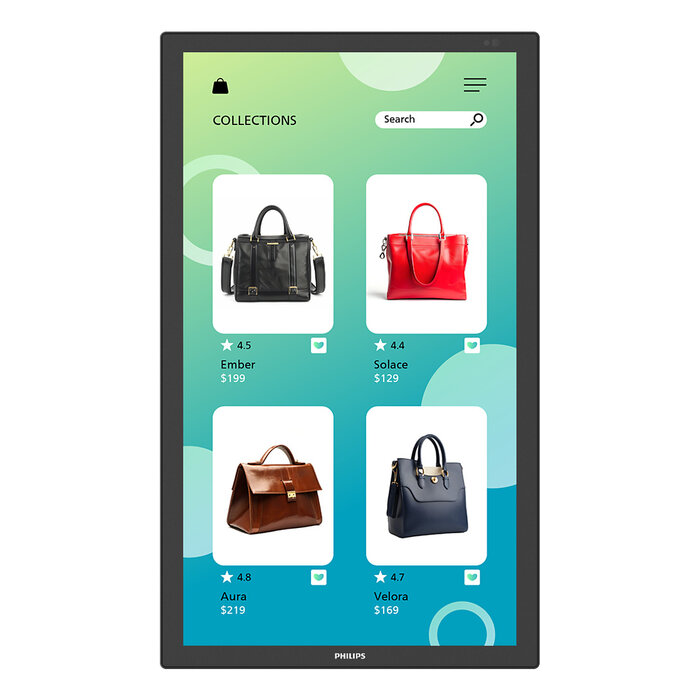 Philips Philips 3000 series 32BDL3751T/00 beeldkrant Interactief flatscreen 80 cm (31.5") LCD Wifi 350 cd/m² Full HD Zwart Touchscreen Type processor Android 24/7